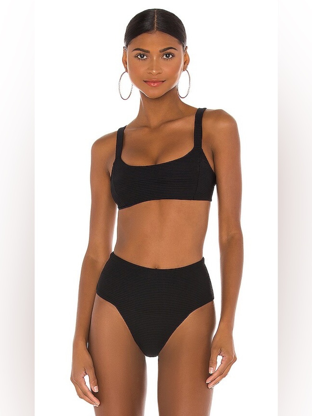 NWT L*Space black Jess top and Frenchi high waisted‎ bottoms size small